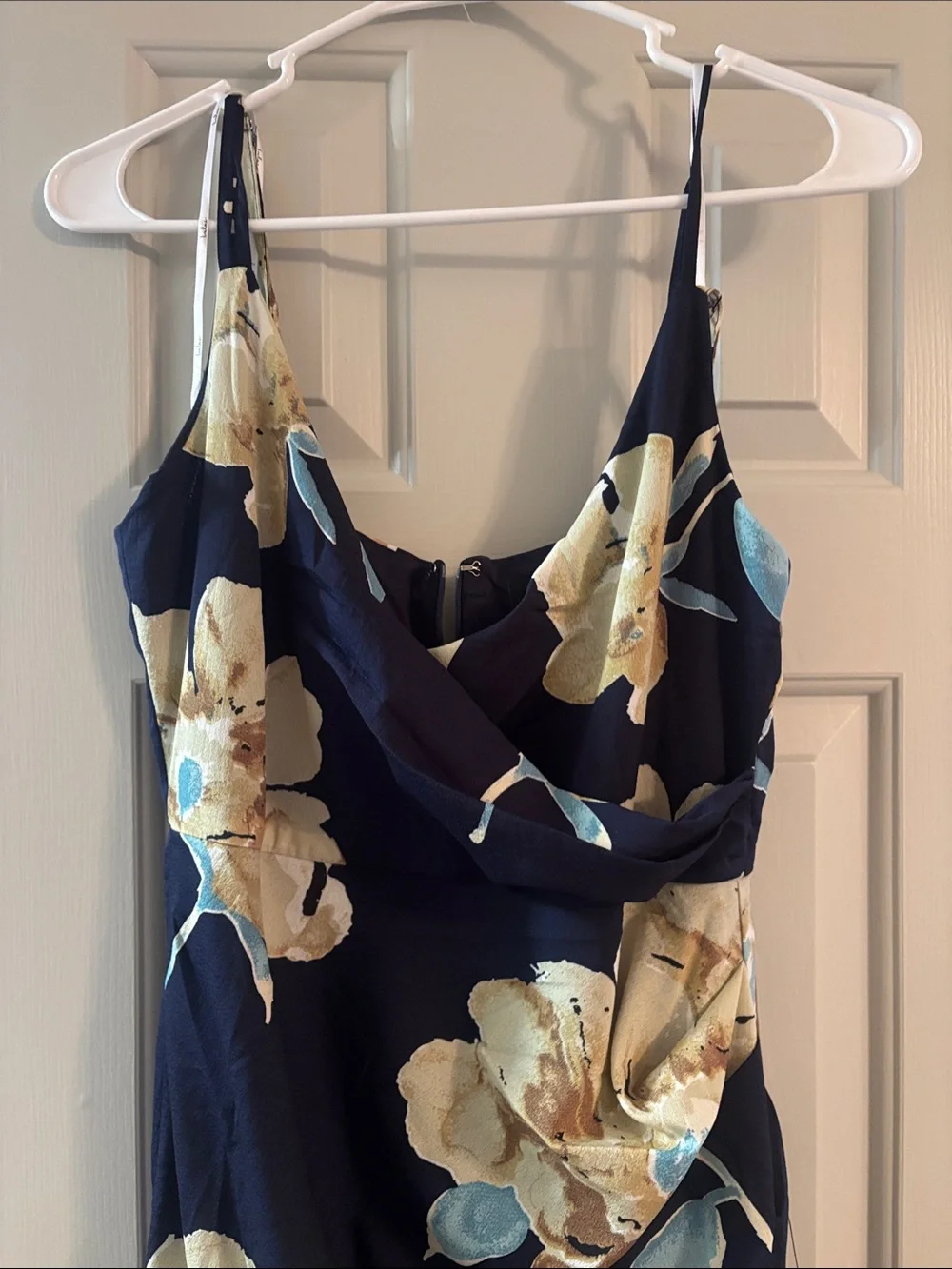 Lulu's Navy Midi Slip Dress with Yellow Floral Print - Picture 3 of 6
